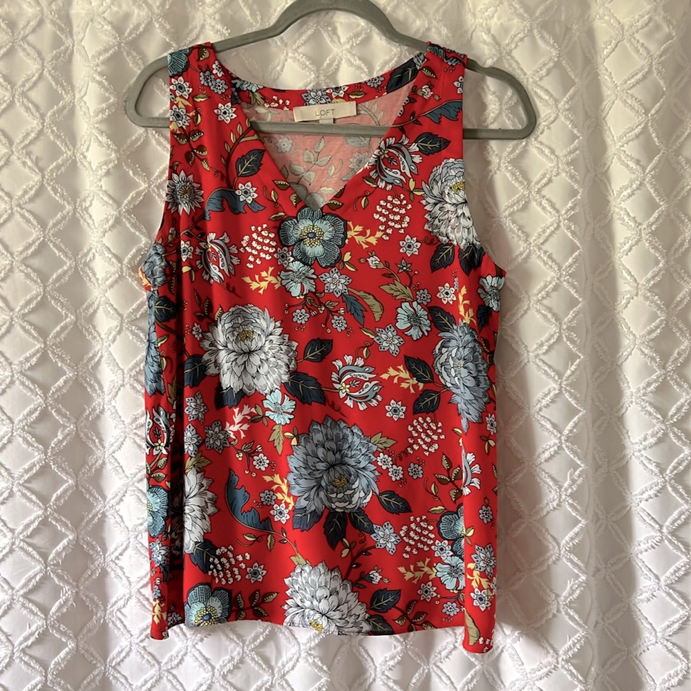 LOFT V-Neck Mixed Media Tank